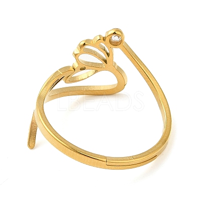 304 Stainless Steel with  Cubic Zirconia Adjustable Rings RJEW-K245-48J-G-1