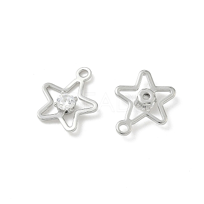 Brass Micro Pave Cubic Zirconia Pendants KK-Z136-38P-1