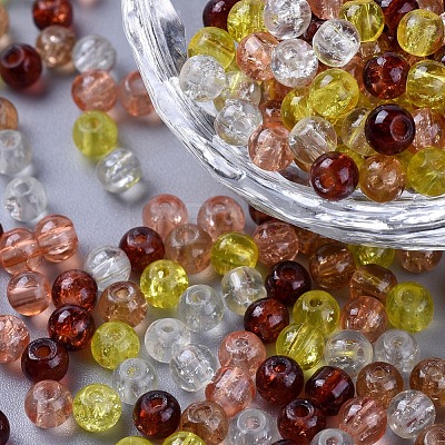Baking Paint Crackle Glass Beads DGLA-X0006-4mm-12-1