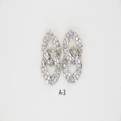 Alloy & Glass Dangle Stud Earrings FS-WG3D9CC-04-1