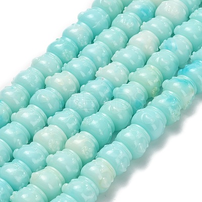 Synthetic Coral Dyed Carved Beads BSHE-H114-03D-1