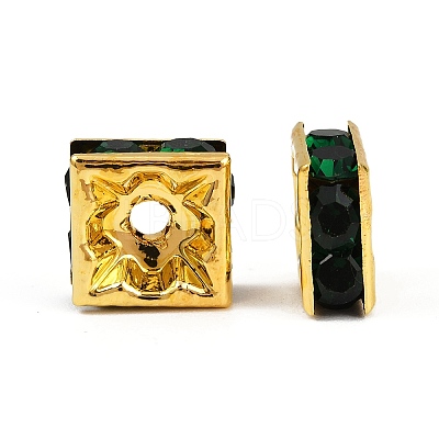 Brass Rhinestone Spacer Beads RSB074NF-12G-1