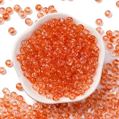 3/0 Baking Paint Transparent Colours Glass Round Beads SEED-L011-13A-13-1