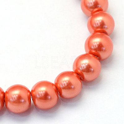 Baking Paint Glass Pearl Round Bead Strands HY-Q003-10mm-38-1