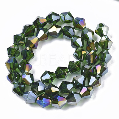 Electroplate Glass Beads Strands EGLA-Q118-8mm-B26-1