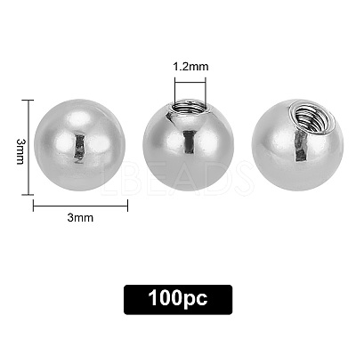 100Pcs 304 Stainless Steel Round Ear Nuts STAS-GO0001-04-1