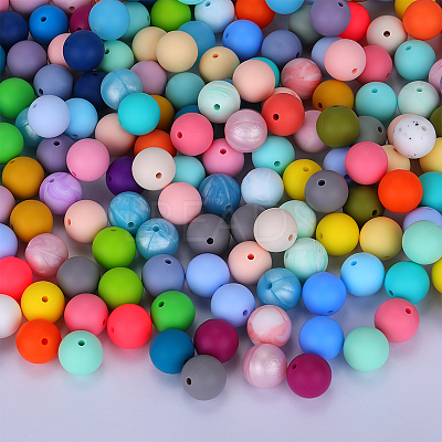 Round Silicone Focal Beads SI-JX0046A-92-1