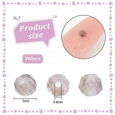 240Pcs Natural Amethyst Beads G-OC0004-67-1