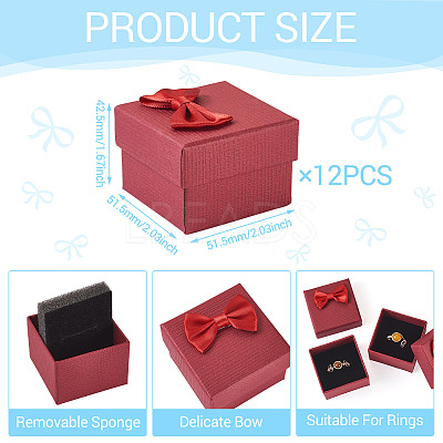 Square Cardboard Paper Ring Gift Storage Boxes CON-TAC0001-17G-1
