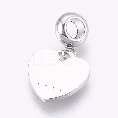 304 Stainless Steel European Dangle Charms STAS-O097-09P-1