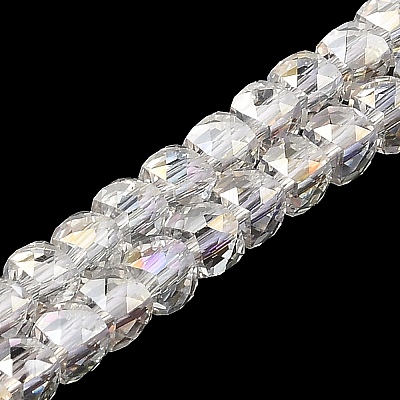 Electroplate Transparent Glass Beads Strands GLAA-C029-03A-1