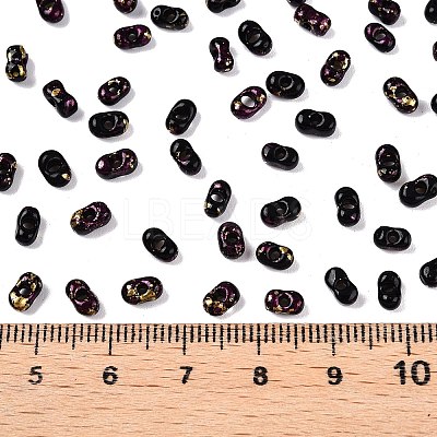 Picasso Spray Painted Glass Seed Beads SEED-T006-04-39-1