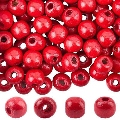 300Pcs Flat Round Maple Beads WOOD-PA0001-04-1