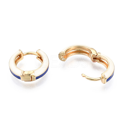 Brass Huggie Hoop Earrings EJEW-S209-07B-1