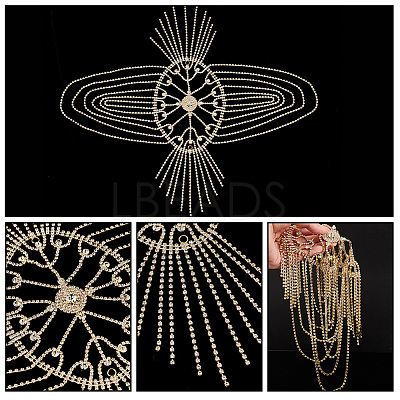 Rhinestone Mesh Headpiece Cap OHAR-WH0021-47G-1