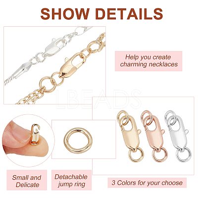 18Pcs 3 Colors Brass Lobster Claw Clasps KK-PH0002-99-1