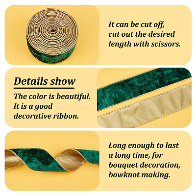 Single Face Velvet Wired Ribbon OCOR-WH0078-222B-03-1