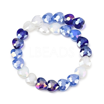 Electroplate Transparent Glass Beads Strands GL-CBADAFE-01I-1