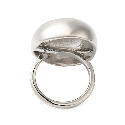 Oval Brass Finger Rings for Women RJEW-A046-05P-1