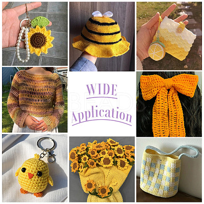 5 Bundles 5 Colors Yellow Theme Acrylic Fiber Yarn OCOR-TA0003-18A-1