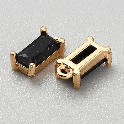 Golden Plated Brass Cubic Zirconia Charms ZIRC-WH0015-01G-11-1