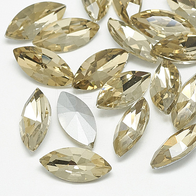 Pointed Back Glass Rhinestone Cabochons RGLA-T083-5x10mm-04-1
