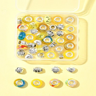 DIY Tibetan Style Alloy & Resin European Beads Making Finding Kits DIY-FS0006-78B-1