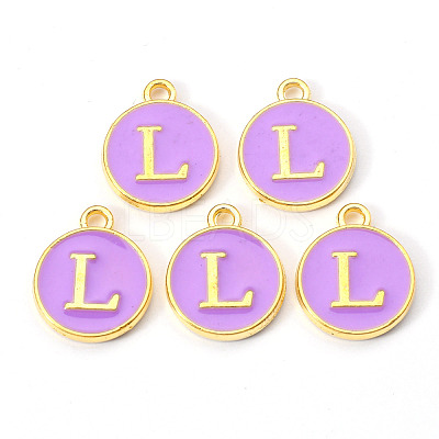 Golden Plated Alloy Enamel Charms ENAM-S118-10L-1
