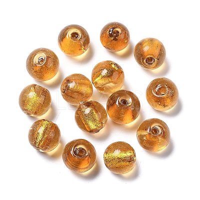Handmade Silver Foil Glass Beads SLR12MM19Y-1