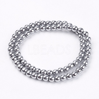 Non-Magnetic Synthetic Hematite Beads Strands X-G-S096-6mm-3-1