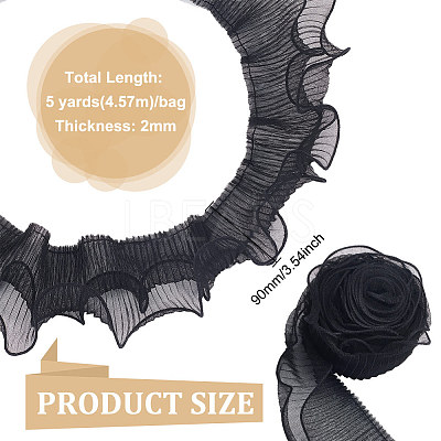 5 Yards 2-Layer Polyester Pleated Ribbon OCOR-FG0002-05A-1