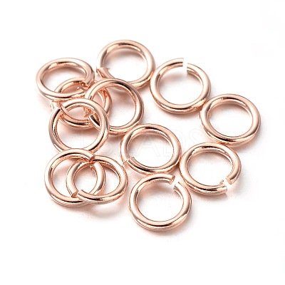 Eco-Friendly PVD Vacuum Plating & Long-Lasting Plated Brass Open Jump Rings KK-E663-8mm-RG-1
