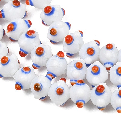 Handmade Bumpy Lampwork Beads Strands LA-CBA05D6-01-03-1