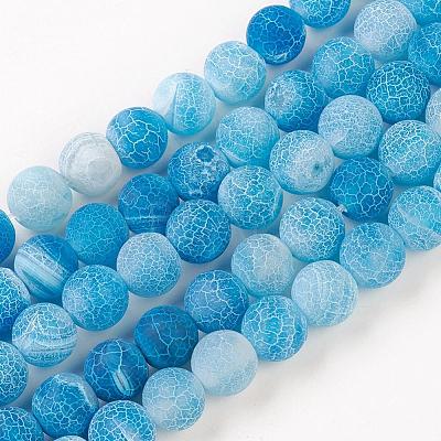 Natural Weathered Agate Beads Strands G-G589-8mm-14-1