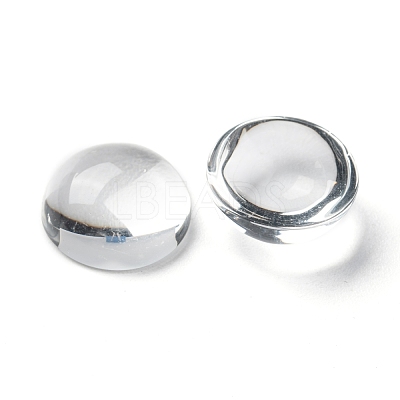 Transparent Half Round Glass Cabochons GGLA-R027-14mm-1