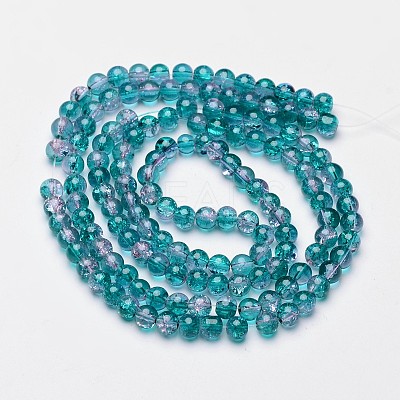 Crackle Glass Beads Strands X-CCG-Q002-6mm-06-1