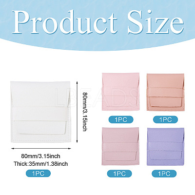 5Pcs 5 Ccolors Square PU Leather Envelope Pouches ABAG-TA0001-77-1