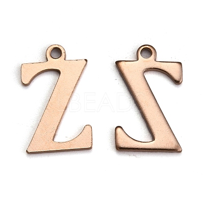 Ion Plating(IP) 304 Stainless Steel Alphabet Charms STAS-H122-Z-RG-1