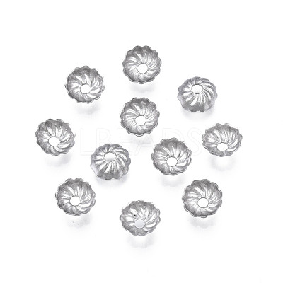 Non-Tarnish 304 Stainless Steel Bead Caps STAS-S057-50A-P-1