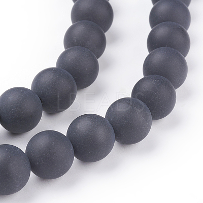 Natural Black Agate Beads Strands G-D543-14mm-1