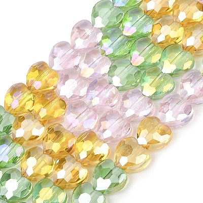 Electroplate Transparent Glass Beads Strands GL-CBADAFE-01D-1