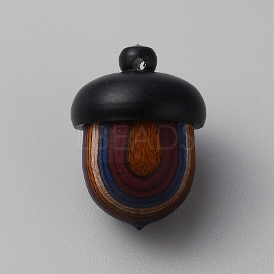 Wooden Acorn Box Jewelry Pendants WOOD-WH0024-152-1