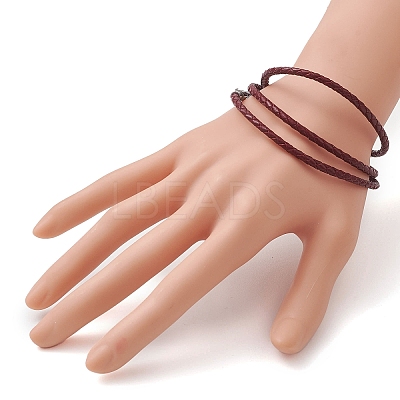 3MM Punk Rock Round Braided Leather Cord Necklaces NJEW-JN05861-01-1
