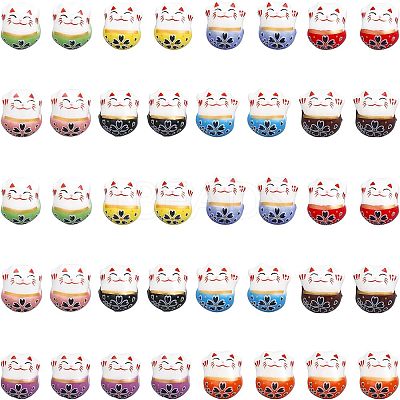 40Pcs 10 Colors Handmade Porcelain Beads PORC-CA0001-11-1