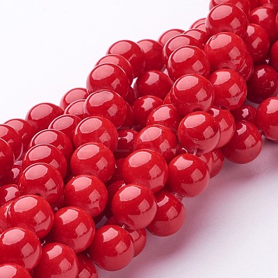 Natural Mashan Jade Round Beads Strands G-D263-8mm-XS31-1