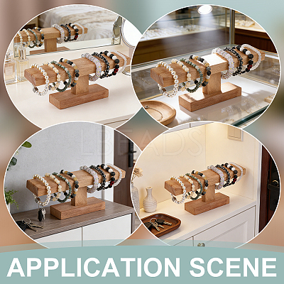 T Bar Wooden Watch Organizer Display Stands ODIS-WH0099-209A-1