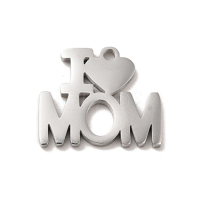 Non-Tarnish Mother's Day Theme 304 Stainless Steel Pendants LS-STAS-E171-03P-05-1