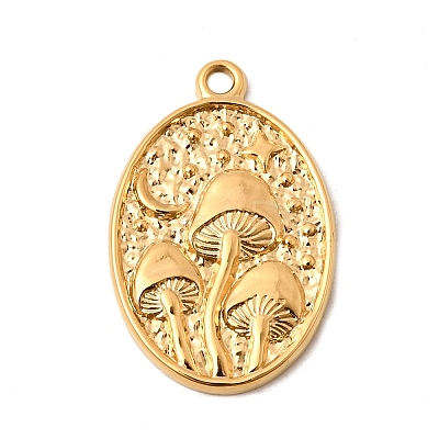 Textured 304 Stainless Steel Pendants STAS-K324-02G-1