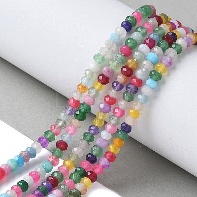 Dyed Natural Malaysia Jade Rondelle Beads Strands G-E316-2x4mm-67-1