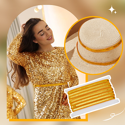Sparkle Polyester Lace Ribbons OCOR-WH0090-67C-1